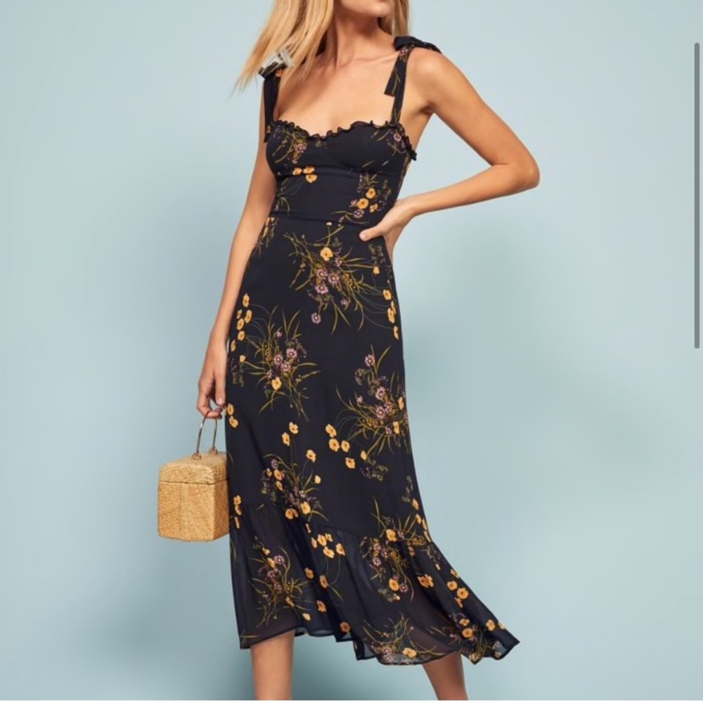 Reformation Nikita dress in “Mademoiselle”